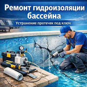 Ремонт гидроизоляции бассейна | Устранение протечек чаши бассейна под ключ